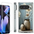 thumbnail image 1 of For Google Pixel 9 Pro XL Phone Case Cover, Shockproof Bumper Case with Tempered Glass Screen Protector, by OneToughShield - Flower Sensation, 1 of 4