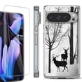 thumbnail image 1 of For Google Pixel 9 Pro XL Phone Case Cover, Shockproof Bumper Case with Tempered Glass Screen Protector, by OneToughShield - Forest Deer, 1 of 4