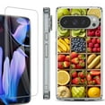 thumbnail image 1 of For Google Pixel 9 Pro XL Phone Case Cover, Shockproof Bumper Case with Tempered Glass Screen Protector, by OneToughShield - Fruit Box, 1 of 4