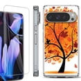 thumbnail image 1 of For Google Pixel 9 Pro XL Phone Case Cover, Shockproof Bumper Case with Tempered Glass Screen Protector, by OneToughShield - Golden Tree, 1 of 4