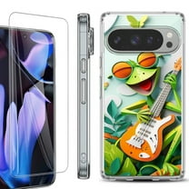 For Google Pixel 9 Pro XL Phone Case Cover, Shockproof Bumper Case with Tempered Glass Screen Protector, by OneToughShield – Grasshopper