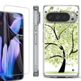 thumbnail image 1 of For Google Pixel 9 Pro XL Phone Case Cover, Shockproof Bumper Case with Tempered Glass Screen Protector, by OneToughShield - Green Tree, 1 of 4
