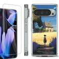 thumbnail image 1 of For Google Pixel 9 Pro XL Phone Case Cover, Shockproof Bumper Case with Tempered Glass Screen Protector, by OneToughShield - Lavender Summer, 1 of 4