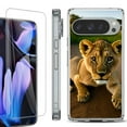 thumbnail image 1 of For Google Pixel 9 Pro XL Phone Case Cover, Shockproof Bumper Case with Tempered Glass Screen Protector, by OneToughShield - Lion Cub, 1 of 4