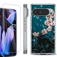 thumbnail image 1 of For Google Pixel 9 Pro XL Phone Case Cover, Shockproof Bumper Case with Tempered Glass Screen Protector, by OneToughShield - Night Blossom, 1 of 4