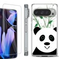 thumbnail image 1 of For Google Pixel 9 Pro XL Phone Case Cover, Shockproof Bumper Case with Tempered Glass Screen Protector, by OneToughShield - Panda, 1 of 4