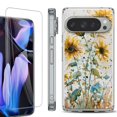thumbnail image 1 of For Google Pixel 9 Pro XL Phone Case Cover, Shockproof Bumper Case with Tempered Glass Screen Protector, by OneToughShield - Pastel Sunflowers, 1 of 4