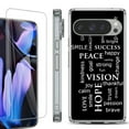thumbnail image 1 of For Google Pixel 9 Pro XL Phone Case Cover, Shockproof Bumper Case with Tempered Glass Screen Protector, by OneToughShield - Positive Words, 1 of 4
