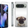 thumbnail image 1 of For Google Pixel 9 Pro XL Phone Case Cover, Shockproof Bumper Case with Tempered Glass Screen Protector, by OneToughShield - Pug Face, 1 of 4