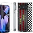 thumbnail image 1 of For Google Pixel 9 Pro XL Phone Case Cover, Shockproof Bumper Case with Tempered Glass Screen Protector, by OneToughShield - Racing, 1 of 4
