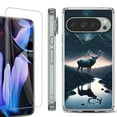 thumbnail image 1 of For Google Pixel 9 Pro XL Phone Case Cover, Shockproof Bumper Case with Tempered Glass Screen Protector, by OneToughShield - River Elk, 1 of 4