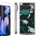 thumbnail image 1 of For Google Pixel 9 Pro XL Phone Case Cover, Shockproof Bumper Case with Tempered Glass Screen Protector, by OneToughShield - Sea Turtle Mix, 1 of 4