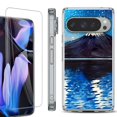thumbnail image 1 of For Google Pixel 9 Pro XL Phone Case Cover, Shockproof Bumper Case with Tempered Glass Screen Protector, by OneToughShield - Starry Night Fuji, 1 of 4