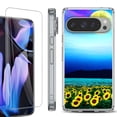 thumbnail image 1 of For Google Pixel 9 Pro XL Phone Case Cover, Shockproof Bumper Case with Tempered Glass Screen Protector, by OneToughShield - Sunflower Moon, 1 of 4
