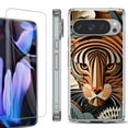 thumbnail image 1 of For Google Pixel 9 Pro XL Phone Case Cover, Shockproof Bumper Case with Tempered Glass Screen Protector, by OneToughShield - Tiger Art, 1 of 4