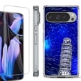 thumbnail image 1 of For Google Pixel 9 Pro XL Phone Case Cover, Shockproof Bumper Case with Tempered Glass Screen Protector, by OneToughShield - Tower of Pisa, 1 of 4