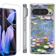 thumbnail image 1 of For Google Pixel 9 Pro XL Phone Case Cover, Shockproof Bumper Case with Tempered Glass Screen Protector, by OneToughShield - Water Lilies, 1 of 4
