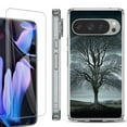 thumbnail image 1 of For Google Pixel 9 Pro XL Phone Case Cover, Shockproof Bumper Case with Tempered Glass Screen Protector, by OneToughShield - Winter Tree, 1 of 4