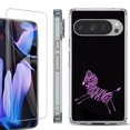 thumbnail image 1 of For Google Pixel 9 Pro XL Phone Case Cover, Shockproof Bumper Case with Tempered Glass Screen Protector, by OneToughShield - Zebra Running, 1 of 4