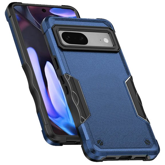For Google Pixel 9A Case, Slim Tough Shockproof Hybrid Heavy Duty 2in1 Dual Layer TPU Bumper Rugged Rubber Defend Armor Phone Cover (Blue)