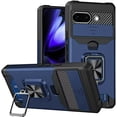 thumbnail image 1 of For Google Pixel 9A Multi-Functional Card Magnetic Ring Stand Hybrid Camera Case Cover - Blue, 1 of 3
