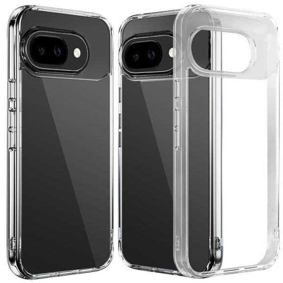 For Google Pixel 9A PURE CRYSTAL Transparent Thick 2.0mm ShockProof Chromed Buttons Case Cover - Clear