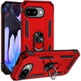 thumbnail image 1 of For Google Pixel 9A Ring Magnetic Kickstand Hybrid Case Cover - Red, 1 of 3