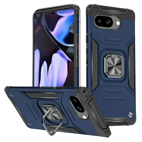 For Google Pixel 9A Robust Magnetic Kickstand Hybrid Case Cover - Blue