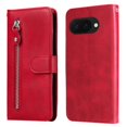 thumbnail image 1 of For Google Pixel 9a 6.3-inch Wallet Case for Women Men Multi-Card Slots Zipper Pocket Leather Phone Case,Red,For Pixel 9a, 1 of 7
