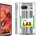 thumbnail image 1 of For Google Pixel 9a Phone Case Cover, Shockproof Bumper Case with Tempered Glass Screen Protector, by OneToughShield - Airport Tag / Los Angeles, 1 of 3