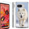 thumbnail image 1 of For Google Pixel 9a Phone Case Cover, Shockproof Bumper Case with Tempered Glass Screen Protector, by OneToughShield - Arctic Wolf, 1 of 3