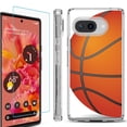 thumbnail image 1 of For Google Pixel 9a Phone Case Cover, Shockproof Bumper Case with Tempered Glass Screen Protector, by OneToughShield - Basketball, 1 of 3
