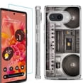 thumbnail image 1 of For Google Pixel 9a Phone Case Cover, Shockproof Bumper Case with Tempered Glass Screen Protector, by OneToughShield - Boombox, 1 of 3