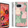 thumbnail image 1 of For Google Pixel 9a Phone Case Cover, Shockproof Bumper Case with Tempered Glass Screen Protector, by OneToughShield - Bunny Mix, 1 of 3