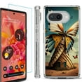 thumbnail image 1 of For Google Pixel 9a Phone Case Cover, Shockproof Bumper Case with Tempered Glass Screen Protector, by OneToughShield - Butterfly Windmills, 1 of 3