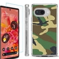 thumbnail image 1 of For Google Pixel 9a Phone Case Cover, Shockproof Bumper Case with Tempered Glass Screen Protector, by OneToughShield - Camo Green, 1 of 3