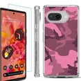 thumbnail image 1 of For Google Pixel 9a Phone Case Cover, Shockproof Bumper Case with Tempered Glass Screen Protector, by OneToughShield - Camo Pink, 1 of 3