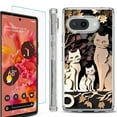 thumbnail image 1 of For Google Pixel 9a Phone Case Cover, Shockproof Bumper Case with Tempered Glass Screen Protector, by OneToughShield - Cat Craft, 1 of 3