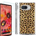 thumbnail image 1 of For Google Pixel 9a Phone Case Cover, Shockproof Bumper Case with Tempered Glass Screen Protector, by OneToughShield - Cheetah Gold/Black, 1 of 3