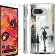 thumbnail image 1 of For Google Pixel 9a Phone Case Cover, Shockproof Bumper Case with Tempered Glass Screen Protector, by OneToughShield - City in the rain, 1 of 3