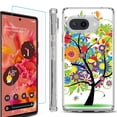 thumbnail image 1 of For Google Pixel 9a Phone Case Cover, Shockproof Bumper Case with Tempered Glass Screen Protector, by OneToughShield - Colorful Tree, 1 of 3