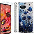 thumbnail image 1 of For Google Pixel 9a Phone Case Cover, Shockproof Bumper Case with Tempered Glass Screen Protector, by OneToughShield - Cornflower, 1 of 3