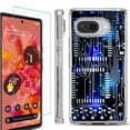 thumbnail image 1 of For Google Pixel 9a Phone Case Cover, Shockproof Bumper Case with Tempered Glass Screen Protector, by OneToughShield - Cosmos Circuit, 1 of 3