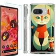 thumbnail image 1 of For Google Pixel 9a Phone Case Cover, Shockproof Bumper Case with Tempered Glass Screen Protector, by OneToughShield - Cute Cats, 1 of 3