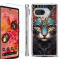 thumbnail image 1 of For Google Pixel 9a Phone Case Cover, Shockproof Bumper Case with Tempered Glass Screen Protector, by OneToughShield - Cyberpunk Cat, 1 of 3