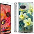 thumbnail image 1 of For Google Pixel 9a Phone Case Cover, Shockproof Bumper Case with Tempered Glass Screen Protector, by OneToughShield - Daffodils, 1 of 3