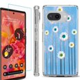 thumbnail image 1 of For Google Pixel 9a Phone Case Cover, Shockproof Bumper Case with Tempered Glass Screen Protector, by OneToughShield - Daisy Sky, 1 of 3