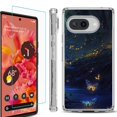 thumbnail image 1 of For Google Pixel 9a Phone Case Cover, Shockproof Bumper Case with Tempered Glass Screen Protector, by OneToughShield - Fireflies Butterfly, 1 of 3
