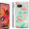 thumbnail image 1 of For Google Pixel 9a Phone Case Cover, Shockproof Bumper Case with Tempered Glass Screen Protector, by OneToughShield - Flamingo, 1 of 3