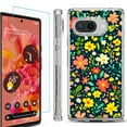 thumbnail image 1 of For Google Pixel 9a Phone Case Cover, Shockproof Bumper Case with Tempered Glass Screen Protector, by OneToughShield - Flower Symphony, 1 of 3
